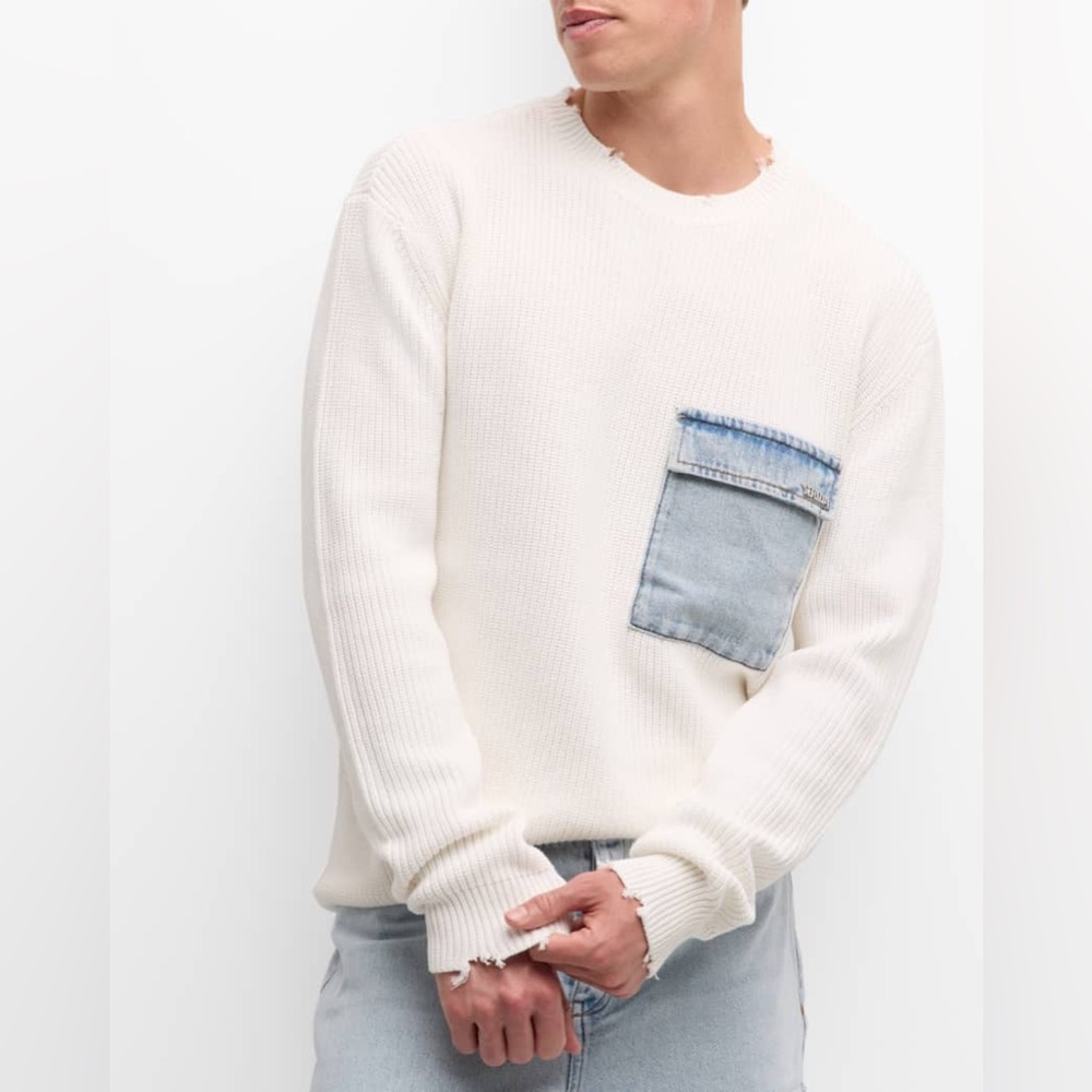 SER.O.YA
Men's Damien Sweater with Denim Pocket